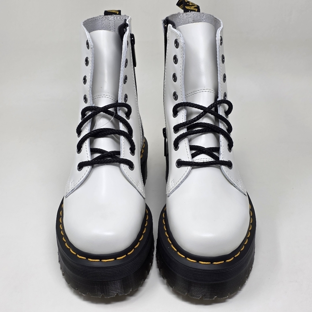 Dr Martens Jadon White Leather Ankle Platform Boots Men Size US 6 Women 7 New - Picture 6 of 11
